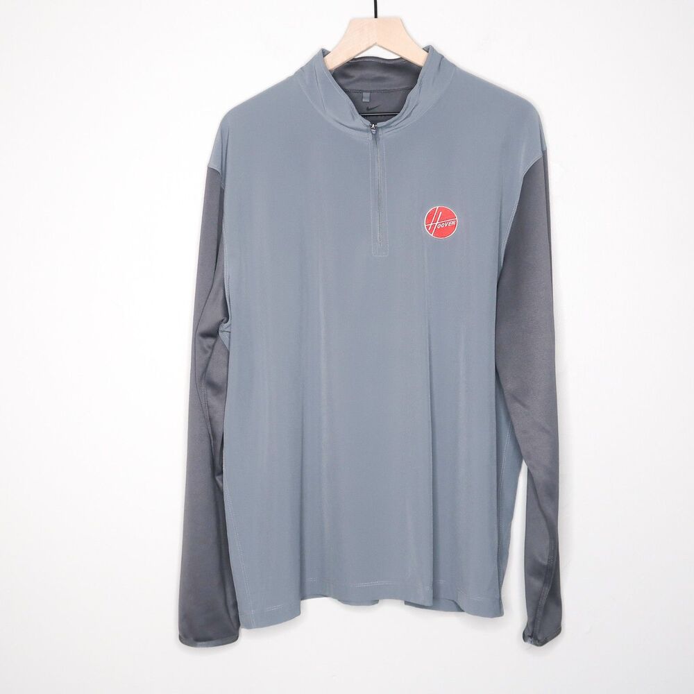Nike Mens Hoover Sweater Size XL Gray Dri-Fit Quarter Zip Pullover Lightweight